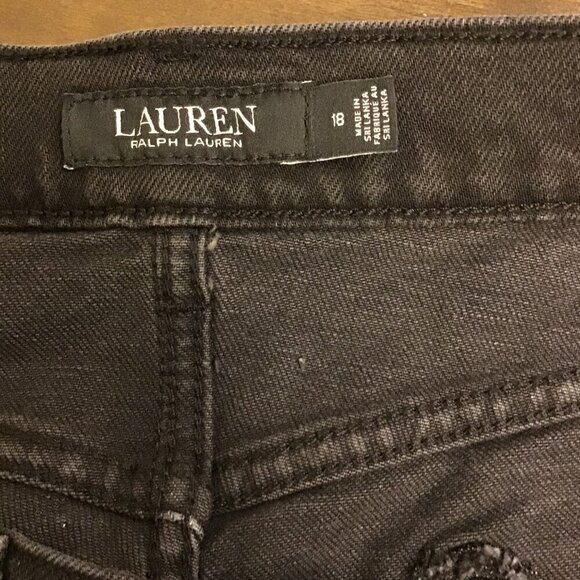 Ralph Lauren LRL NWT 18 (34) Relaxed Taper Women’s Jeans Faded Black Stretch - Picture 8 of 11